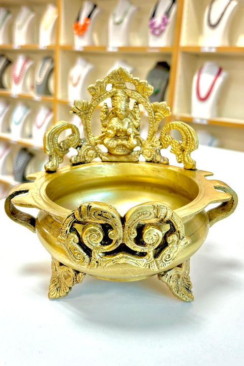 Brass Lakshmi Urli ,Showpiece, Home Decor,Brass Urli for Corner Table (Design 186)