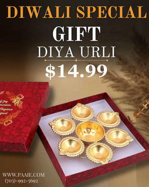 Handicrafts 7 Inch Diya Urli Tealight Holder Platter – Elegant Diwali Decorative Gift (Design 189)