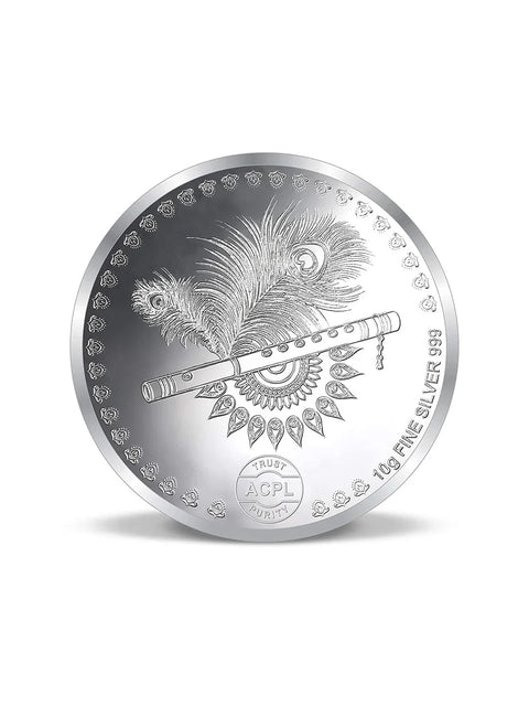 10 Gram 999 Pure Silver Coin – Krishna & Laddu Gopal Design (Design)