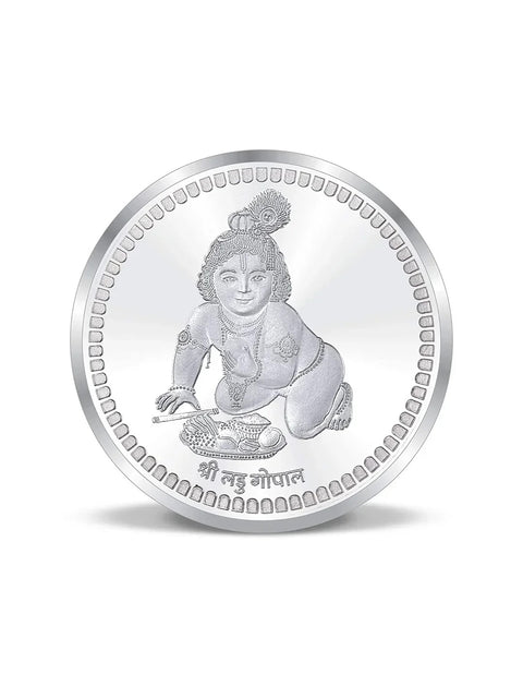 10 Gram 999 Pure Silver Coin – Krishna & Laddu Gopal Design (Design)