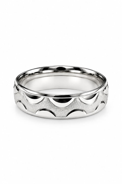 925 Sterling Silver CNC Band Ring (D77)