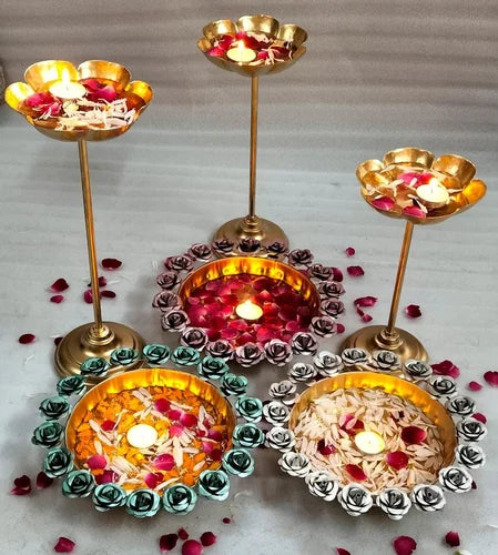 Urli and tealight for Diwali decoration Iron set of 6 (Design 150)