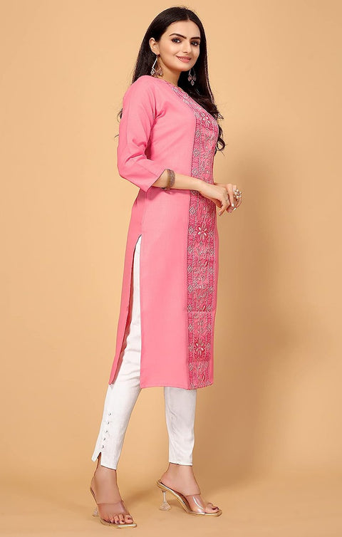 Designer Pink Color Indian Ethnic Kurti in Fancy For Casual Wear (K1008)