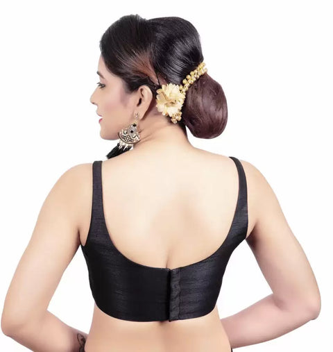 Trendy Black Color Designer Silk Blouse For Wedding & Party Wear (Design 1079)