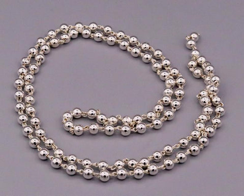 Antique Design Handmade Solid Silver Jaap Mala Chain Necklace (D3)