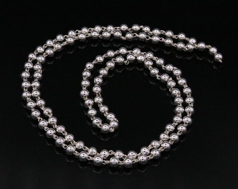Antique Design Handmade Solid Silver Jaap Mala Chain Necklace (D3)