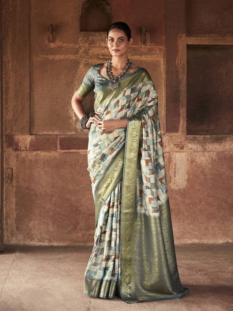 Multi Color Handloom Silk Weaving Work Trendy Saree For Casual or Party Wear(D695)
