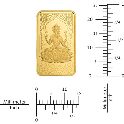 24KT 5 Gram PAMP  Diwali Lakshmi and Sacred Elephant  Gold Bar (GC8)