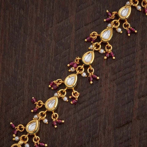 Gold Plated Beautifully Royal Kundan Kanoti Ear Chain For Women
