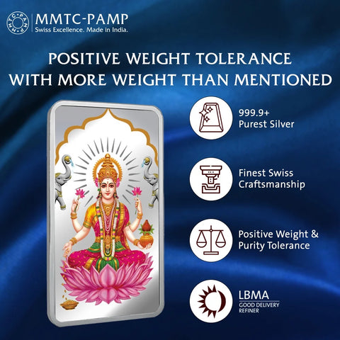 999 MMTC Laxmi Silver Coin Pure Silver Coin (Design 56)