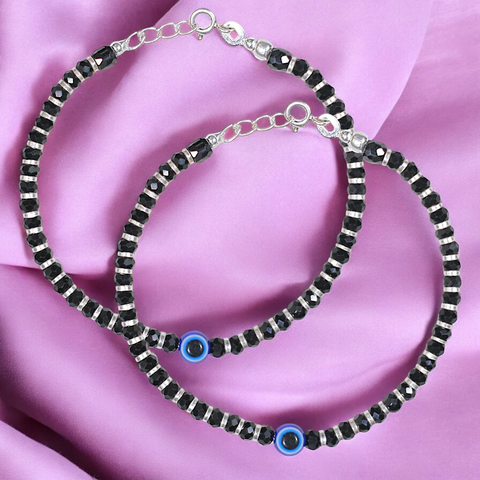 925 Silver  Openable  Evil Eye Anklet - 10 inches to 10.5 inches (Design 125)