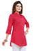 Exquisite Hot Pink Poly Crepe Short Tunic (K972)
