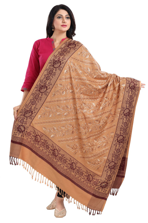 Fashionable Women's Beige Shawl For Casual, Party Wear (D32)