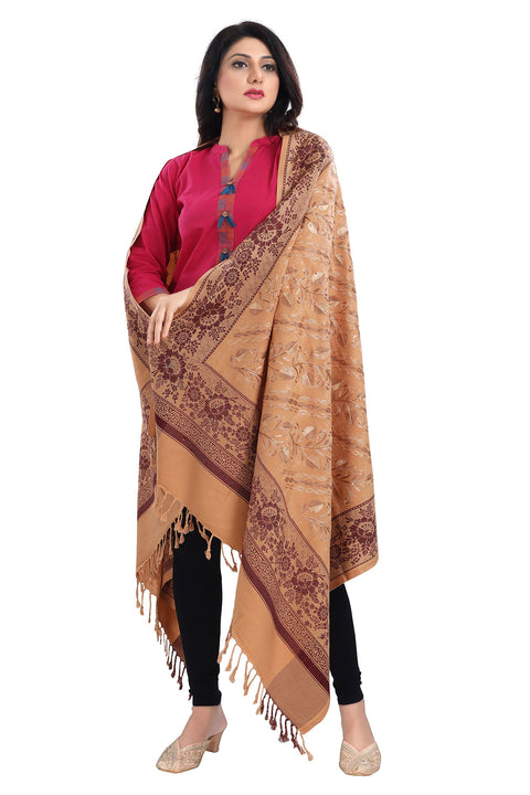 Fashionable Women's Beige Shawl For Casual, Party Wear (D32)
