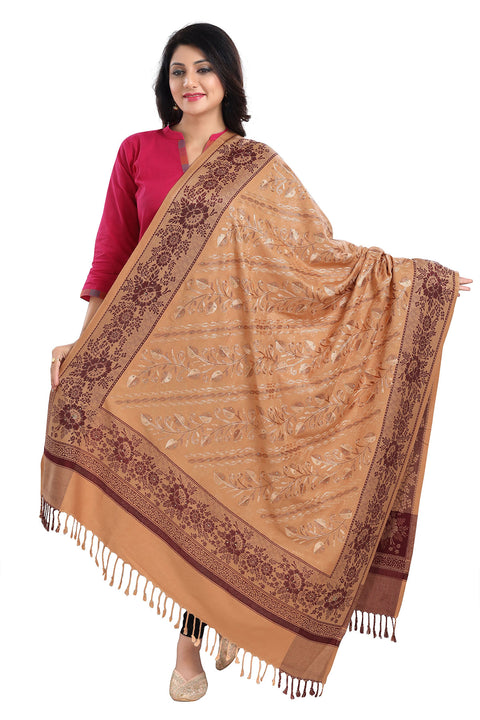 Fashionable Women's Beige Shawl For Casual, Party Wear (D32)