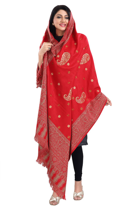 Classic Women's Red Shawl For Casual, Party Wear (D121)
