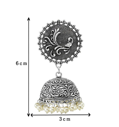 Round Oxidized Designer Jhumki