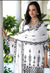Designer White Color Suit with Sharara & Dupatta in Mal- Mal Cotton (D1012)