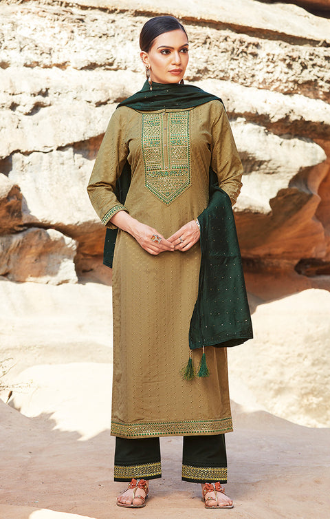 Gorgeous Green Designer Suit & Salwar with Dupatta For Casual and Ethnic Wear (K158) - PAAIE