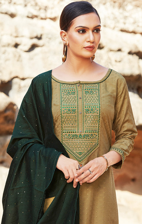 Gorgeous Green Designer Suit & Salwar with Dupatta For Casual and Ethnic Wear (K158) - PAAIE
