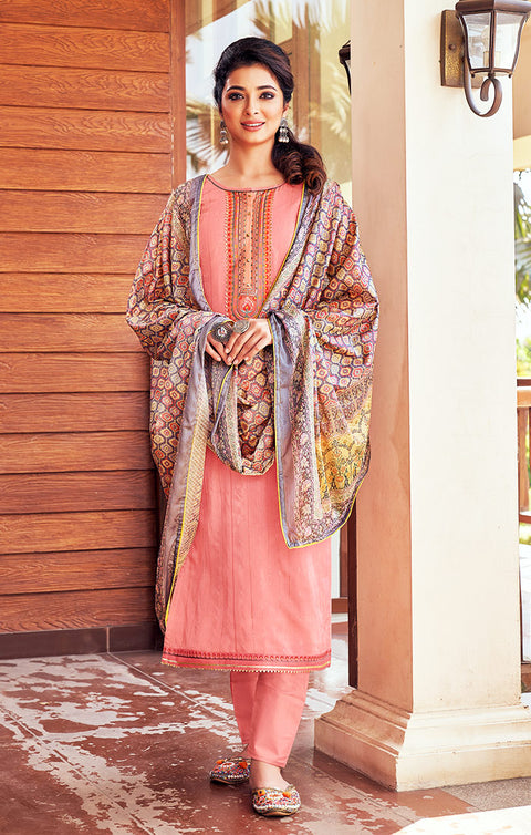 Pretty Pink Designer Kurti with Pant For Ethnic Wear (K262) - PAAIE