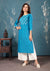 Cotton Kurti with Plazzo in Blue Color (K65) - PAAIE