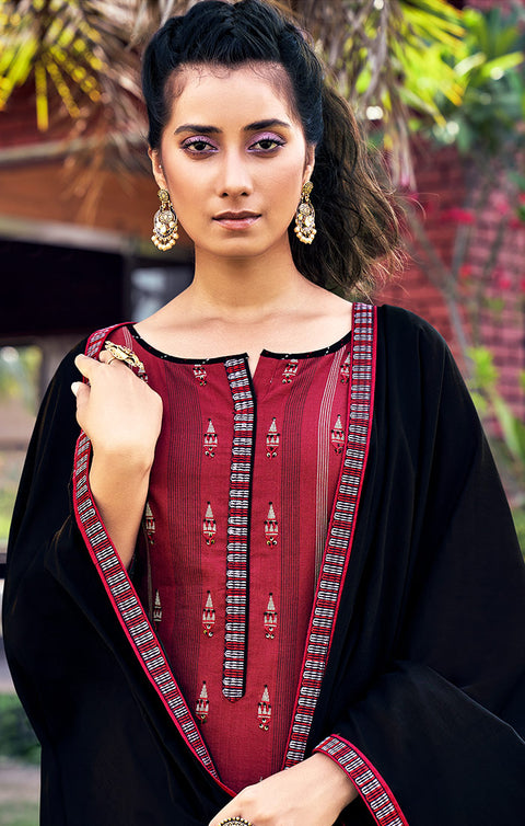 Vibrant Red Designer Kurti with Plazzo For Ethnic Wear (K256) - PAAIE