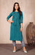 Cotton Kurti with Pant in Teal Color (K25) - PAAIE
