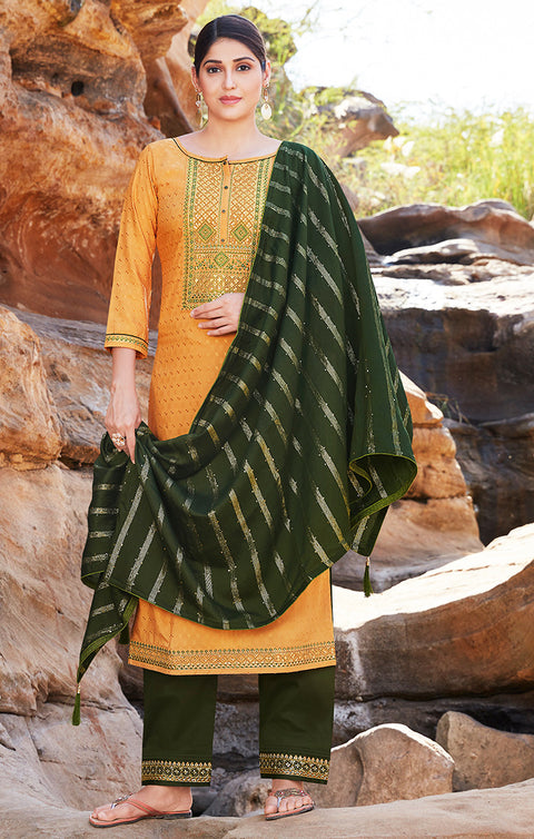 Incredible Yellow Designer Suit & Salwar with Dupatta For Casual and Ethnic Wear (K159) - PAAIE