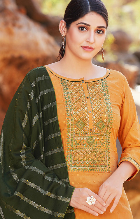 Incredible Yellow Designer Suit & Salwar with Dupatta For Casual and Ethnic Wear (K159) - PAAIE
