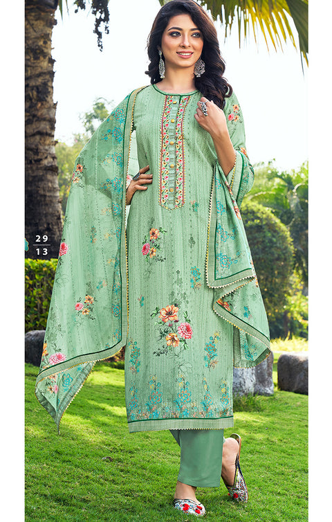 Astounding Green Designer Salwar Suit with Dupatta In Modern Style (K288) - PAAIE