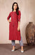 Cotton Kurti with Pant in Red Color(K23) - PAAIE
