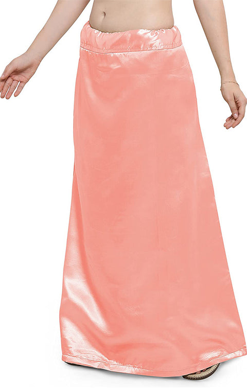 Readymade Petticoats in Peach Color for Saree (Satin)