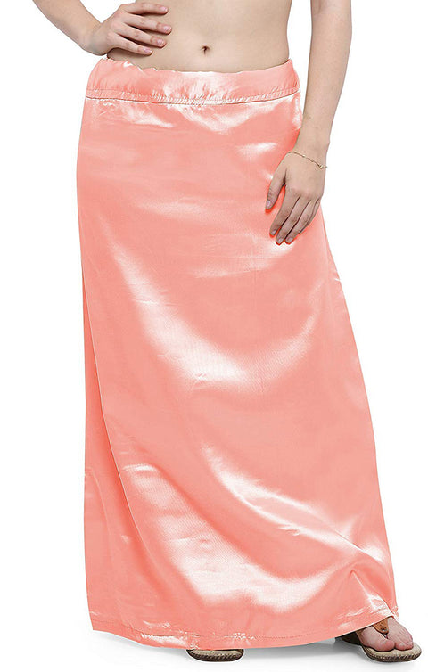 Readymade Petticoats in Peach Color for Saree (Satin)