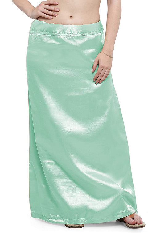 Free Size Readymade Petticoats in Light Green Color (Satin)
