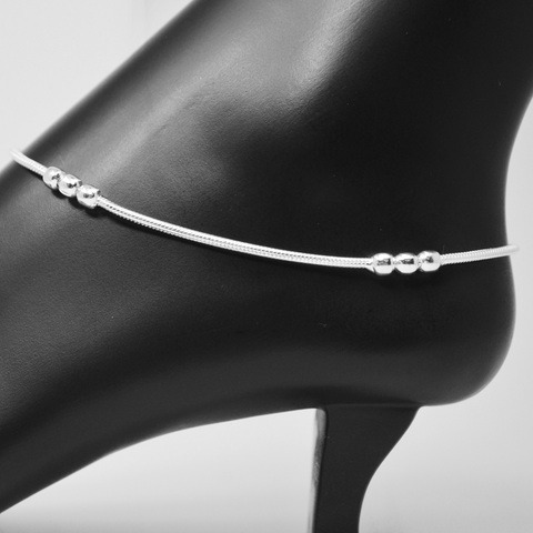 Silver Anklet (K1 Design) - 10.5 inches - PAAIE