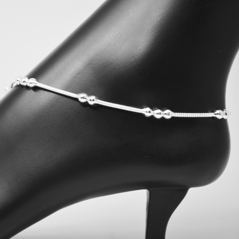 Silver Anklet (K3 Design) - 10.5 inches - PAAIE