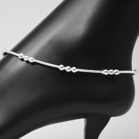Silver Anklet (K4 Design) - 10.5 inches - PAAIE
