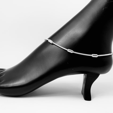 Silver Anklet (K69 Design) - 10.5 inches - PAAIE