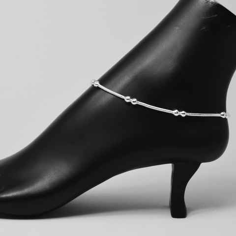 Silver Anklet (K8 Design) - 10.5 inches - PAAIE