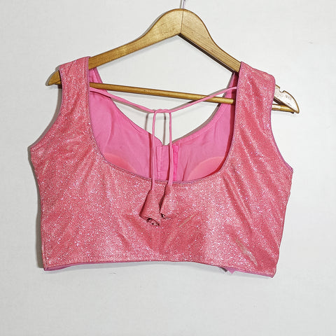 Readymade Pink Color Sleeveless Blouse For Party Wear (Design 1021)