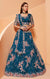 Designer Engagement Teal Blue Heavy Embroidered Net Lehenga Choli (D49)