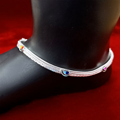 Silver Anklet 10 inches (Set of 2) - Design 103 - PAAIE