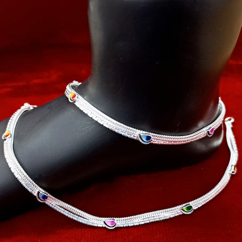 Silver Anklet 10 inches (Set of 2) - Design 103 - PAAIE