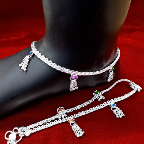 Silver Anklet 10 inches (Set of 2) - Design 106 - PAAIE