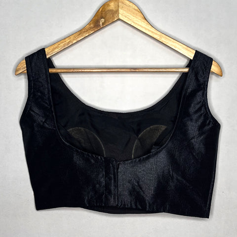 Trendy Black Color Designer Silk Blouse For Wedding & Party Wear (Design 1079)