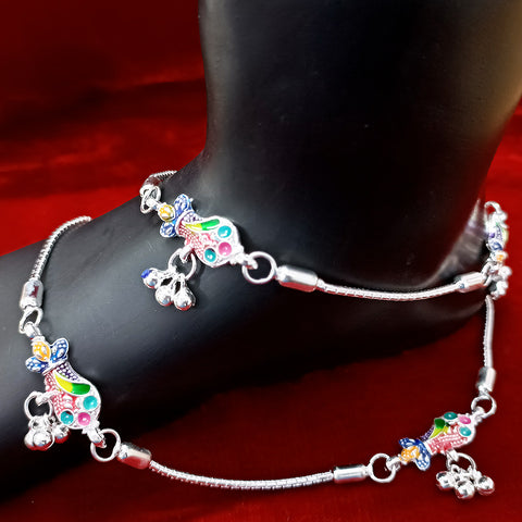 Silver Anklet 10.5 inches (Set of 2) - Design 109 - PAAIE