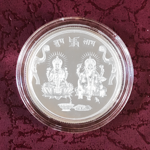 999 MMTC Lakshmi Ganesha Pure Silver 10 Grams Coin (Design 1) - PAAIE