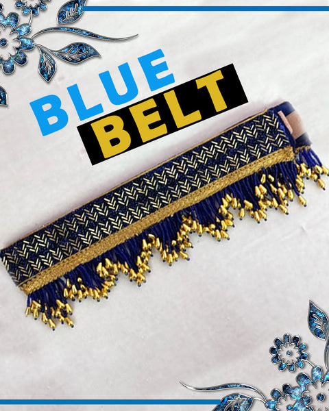 Blue Color Kamarband Bridal Belt / Sari Belt For Women With Embroidery (B10)