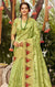 Designer Golden/Green Organza Printed Saree for Casual Wear (D458)